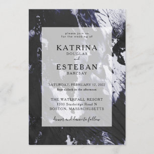 Invitation Mariage noir et blanc moderne