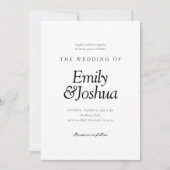 Invitation Mariage noir et blanc moderne (Devant)