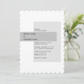 Invitation Mariage noir et blanc moderne (Debout devant)