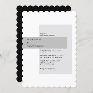 Invitation Mariage noir et blanc moderne