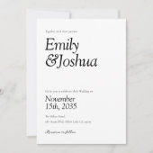 Invitation Mariage noir et blanc moderne (Devant)