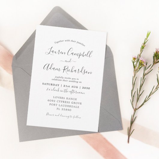 Invitation Mariage noir et blanc moderne
