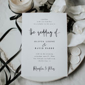 Invitation Mariage noir et blanc moderne
