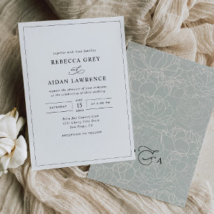 Invitation Mariage noir et blanc moderne