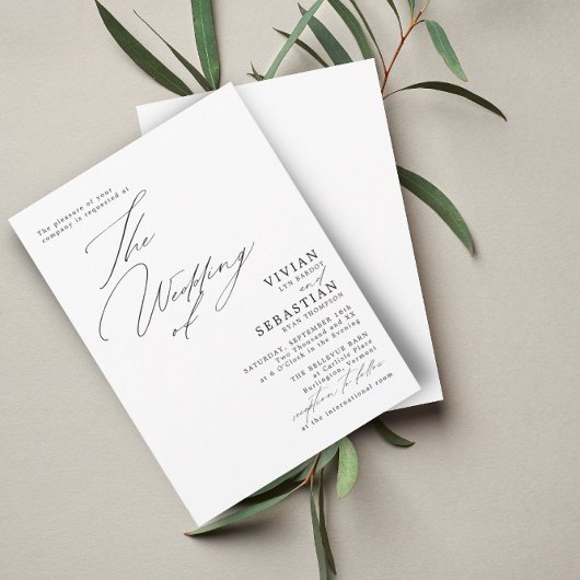 Invitation Mariage noir et blanc moderne