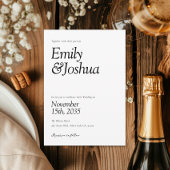 Invitation Mariage noir et blanc moderne