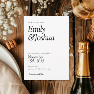 Invitation Mariage noir et blanc moderne