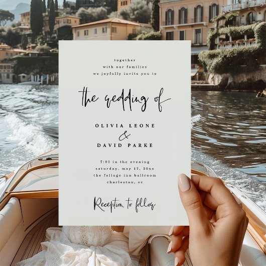 Invitation Mariage noir et blanc moderne