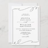 Invitation Mariage noir et blanc moderne (Devant)