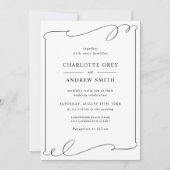 Invitation Mariage noir et blanc moderne (Devant)