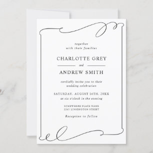 Invitation Mariage noir et blanc moderne