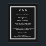 Invitation Mariage noir et blanc moderne de Minimalistic<br><div class="desc">Pour que vous personnalisiez/personnaliser. Tout le texte de défaut peut être entièrement customisé avec vos propres mots,  et vous pouvez également changer les polices,  les tailles,  et les couleurs du texte.</div>