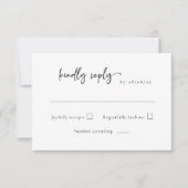 Invitation Mariage noir et blanc moderne RSVP (Devant)