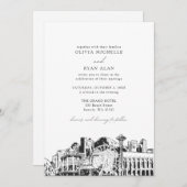 Invitation Mariage noir et blanc moderne Seattle (Devant / Derrière)
