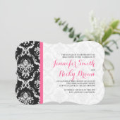 Invitation Mariage noir et blanc monogramme (Debout devant)