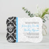 Invitation Mariage noir et blanc monogramme (Debout devant)