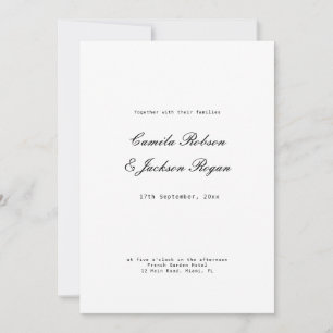 Invitation Mariage noir et blanc Old Money