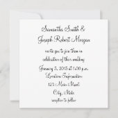 Invitation Mariage noir et blanc simple (Devant)