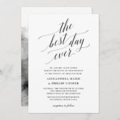 Invitation Mariage noir et blanc simple (Devant / Derrière)