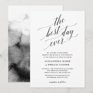 Invitation Mariage noir et blanc simple