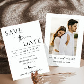 Invitation Mariage noir et blanc simple Enregistrer la date