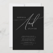 Invitation Mariage noir et blanc simple et élégant (Devant)