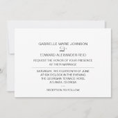 Invitation Mariage noir et blanc simple et élégant (Devant)