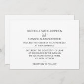 Invitation Mariage noir et blanc simple et élégant (Devant / Derrière)