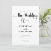 Invitation Mariage noir et blanc simple et élégant (Debout devant)