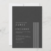 Invitation Mariage noir et blanc sur mesure ID1090 (Devant)