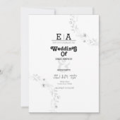 Invitation mariage noir et blanc unique classe (Devant)