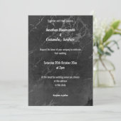 INVITATION MARIAGE NOIR ET MARBRE BLANC (Debout devant)