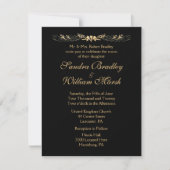Invitation Mariage noir et or (Devant)