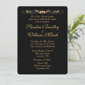 Invitation Mariage noir et or (Debout devant)