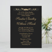 Invitation Mariage noir et or (Debout devant)