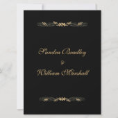 Invitation Mariage noir et or (Dos)