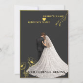 Invitation mariage noir et or (Devant)
