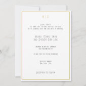 Invitation Mariage noir et or Art Déco formel (Dos)