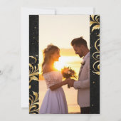 Invitation Mariage Noir Et Or Élégant (Dos)