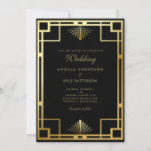 Invitation Mariage noir et or royal (Devant)
