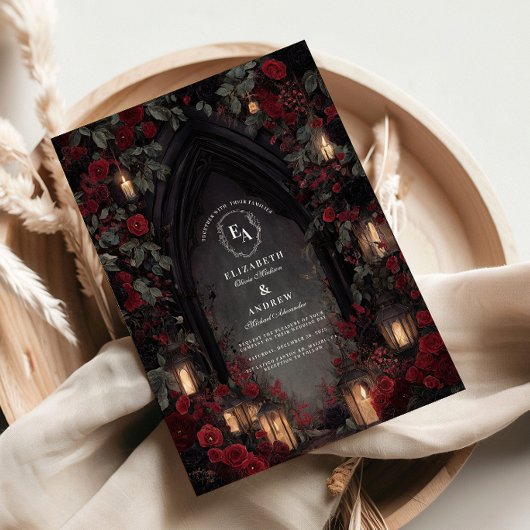 Invitation Mariage noir et rouge