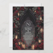 Invitation Mariage noir et rouge (Devant)
