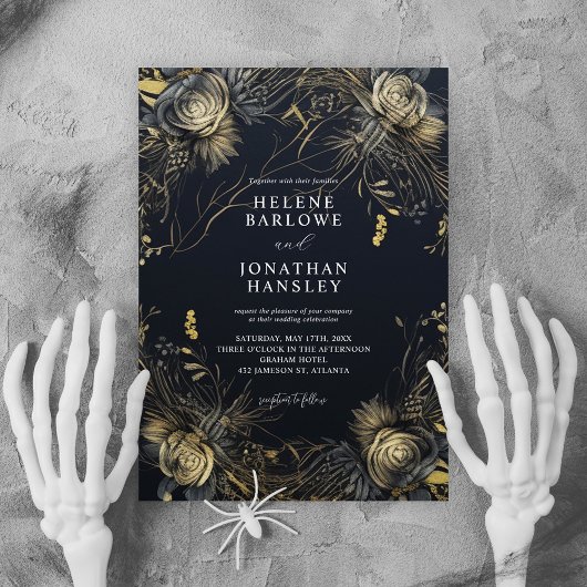 Invitation Mariage noir gothique d'Halloween
