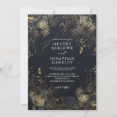 Invitation Mariage noir gothique d'Halloween (Devant)