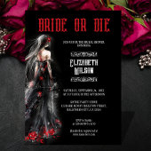 Invitation Mariage noir gothique robe mariée ou mort nuptiale