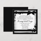 Invitation Mariage noir gris blanc invite (Devant / Derrière)