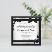Invitation Mariage noir gris blanc invite (Debout devant)