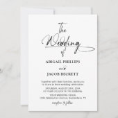 Invitation Mariage noir minimaliste élégant (Devant)