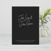 Invitation Mariage noir minimaliste Enregistrer la date (Debout devant)