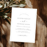Invitation Mariage noir minimaliste moderne<br><div class="desc">Plus Jolies invitations de mariage dans le Little Bayleigh Store!</div>